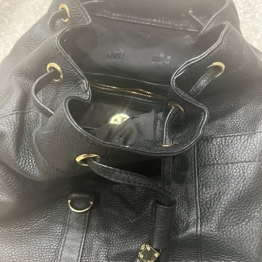 Tory Burch Leather Drawstring Backpack - Picture 13 of 16